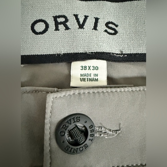 EUC 🔥 Orvis Men’s 38x30 Gray Performance Tech Pants Stretch Water Repellent - Picture 5 of 13